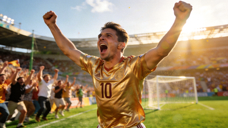 足球运动员庆祝进球瞬间